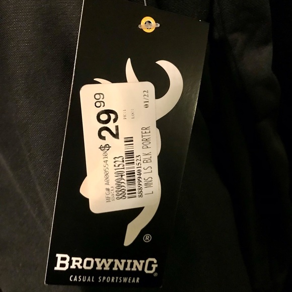 Browning Mens Black Hunting Sweater- L - Picture 3 of 8